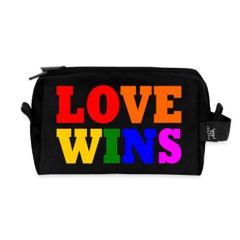 Love wins - Recycelte Kulturtasche - Schwarz - Vorne