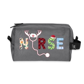 Nurse ugly Christmas - Recycled Toiletry Zip Bag - anthracite - Front