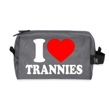 I love trannies - Trousse de toilette en tissu recyclé - anthracite - Devant