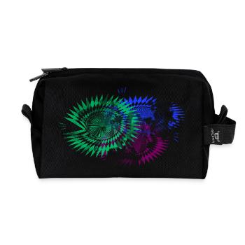 chaos art fashion pattern - Recycled Toiletry Zip Bag - black - Front