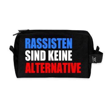 Racists are not an alternative - Recycled Toiletry Zip Bag - black - Front