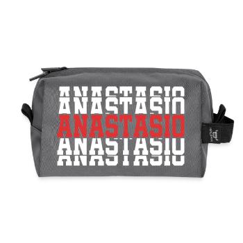 t-shirt Anastasio t-shirt gift stacked text - Recycled Toiletry Zip Bag - anthracite - Front