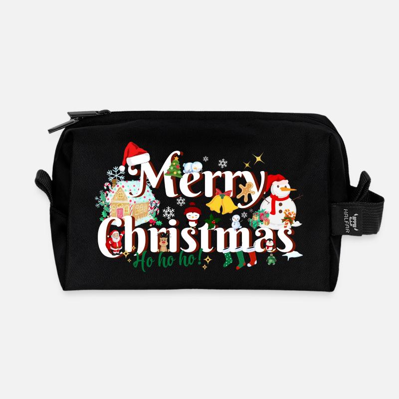 Joyeux Noël - Trousse de toilette en tissu recyclé - noir