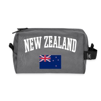 T Shirt sweat NEW ZEALAND drapeau - Trousse de toilette en tissu recyclé - anthracite - Devant