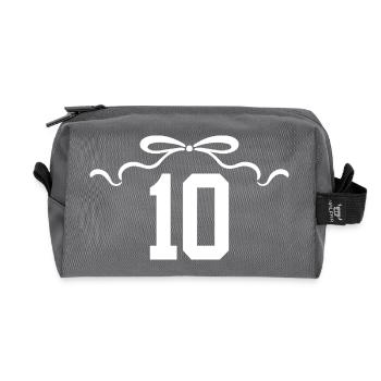 Number 10 Knot - 10th Anniversary - Recycled Toiletry Zip Bag - anthracite - Front