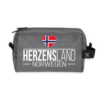 Heartland Norway Scandinavia Holiday Travel - Recycled Toiletry Zip Bag - anthracite - Front