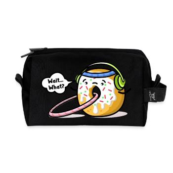 Beignet kawaii avec cerceau de fitness - Trousse de toilette en tissu recyclé - noir - Devant