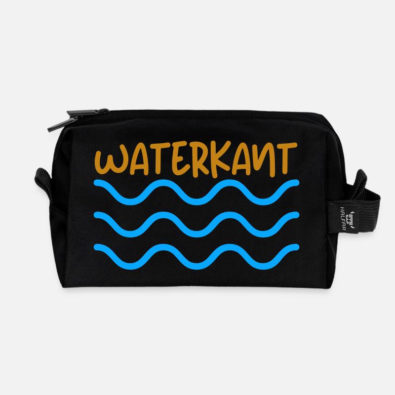 waterkant waves - Recycelte Kulturtasche - Schwarz