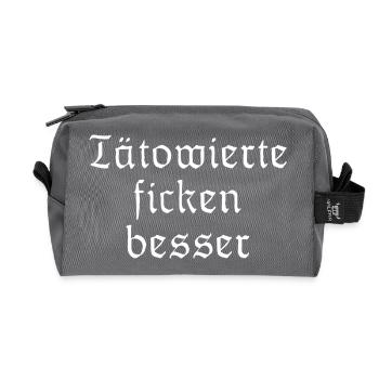 Tätowierte ficken besser - Recycelte Kulturtasche - Anthrazit - Vorne