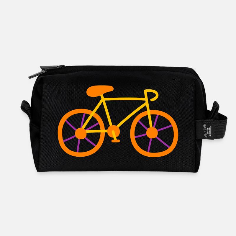 Fahrrad Comic Kinder radeln Radtour Rennrad bunt - Recycelte Kulturtasche - Schwarz