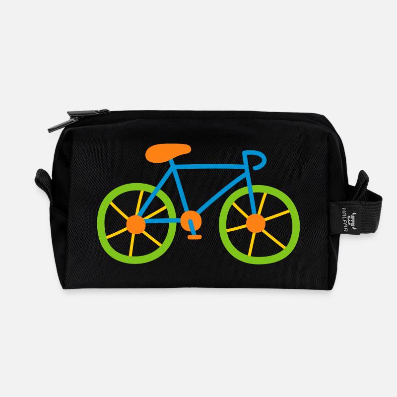 Fahrrad bunt radeln Kinder Rennrad Radtour Comic - Recycelte Kulturtasche - Schwarz