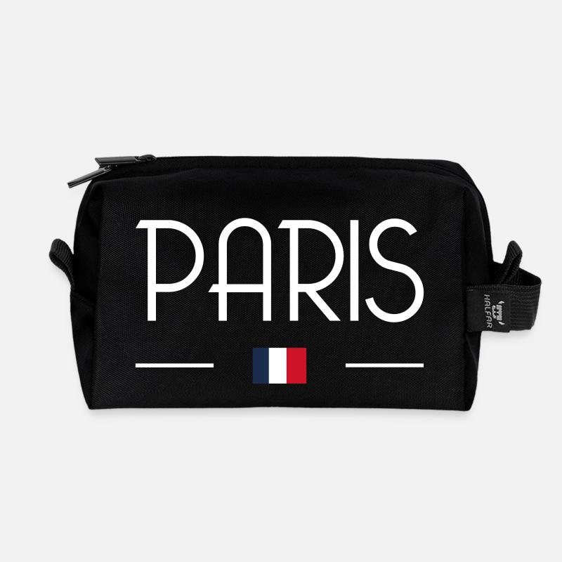 Paris - Recycled Toiletry Zip Bag - black
