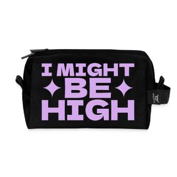 I Could Be High - Pop Art Motif - Recycled Toiletry Zip Bag - black - Front