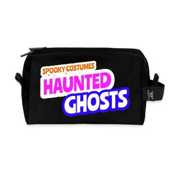 Haunted Ghosts – Spooky Shadows of the Night - Recycled Toiletry Zip Bag - black - Front
