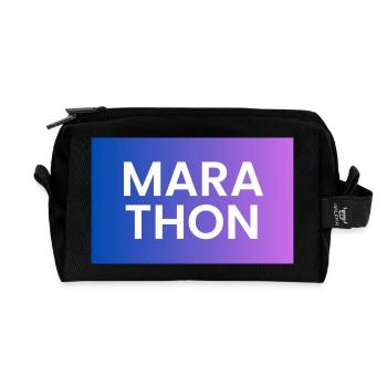 Marathon Gradient Shirt Design - Recycelte Kulturtasche - Schwarz - Vorne
