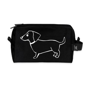 Dachshund Hunde T-shirt Hundeshirt Geschenk - Recycelte Kulturtasche - Schwarz - Vorne