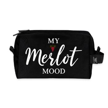 My Merlot Mood Wine Saying for Connoisseurs - Recycled Toiletry Zip Bag - black - Front