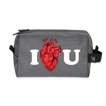 Wahre Liebe als anatomisches Statement - Recycelte Kulturtasche - Anthrazit - Vorne