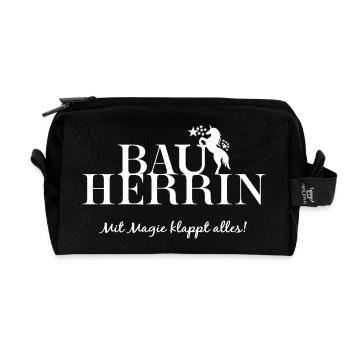 Builder House Construction Homeowner House Purchase Builder - Recycled Toiletry Zip Bag - black - Front