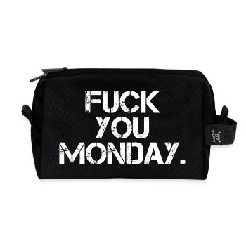 Fick dich Montag - Recycelte Kulturtasche - Schwarz - Vorne