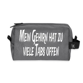 Mein Gehirn hat zu viele Tabs offen - Recycelte Kulturtasche - Anthrazit - Vorne