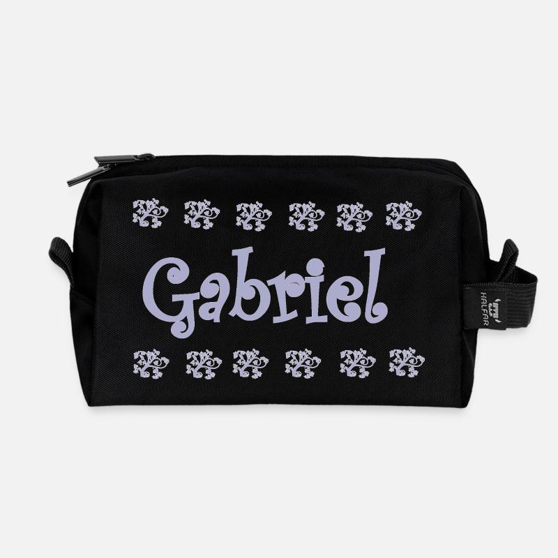 Gabriel Florale Pastellname Deco - Recycelte Kulturtasche - Schwarz