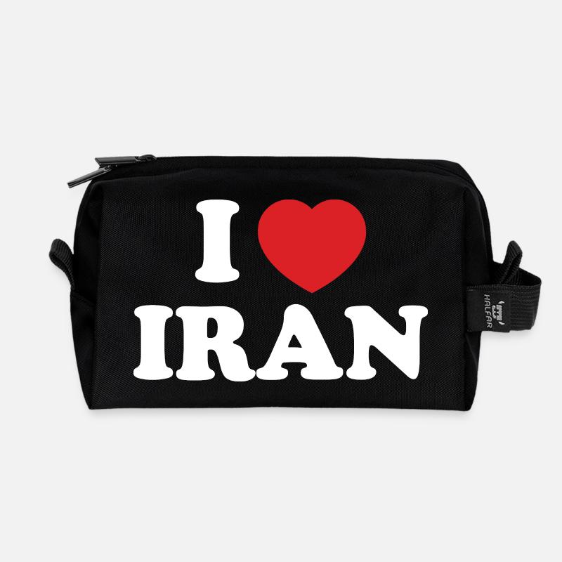 I Love Iran Heart Emblem - Recycelte Kulturtasche - Schwarz