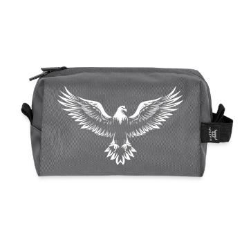 emblème aigle fort, symbole de liberté sauvage - Trousse de toilette en tissu recyclé - anthracite - Devant