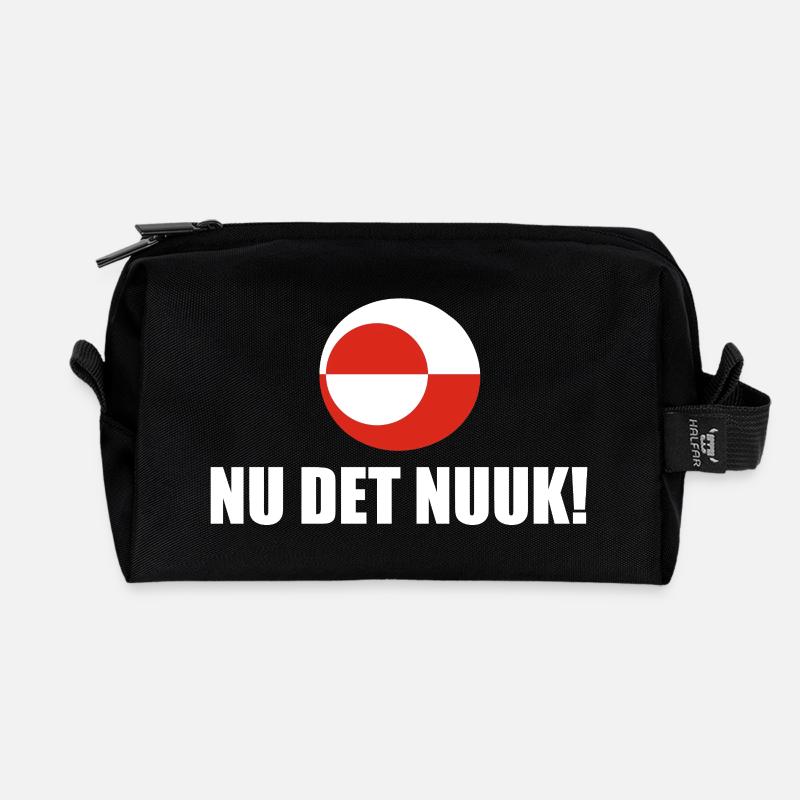 Greenland - Nu Det Nuuk - Denmark - Danmark - Recycled Toiletry Zip Bag - black