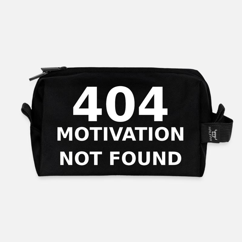 404 Motivation Not Found – IT & Developer Spruch - Recycelte Kulturtasche - Schwarz