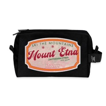 Insigne italien de ski du mont Etna - Trousse de toilette en tissu recyclé - noir - Devant