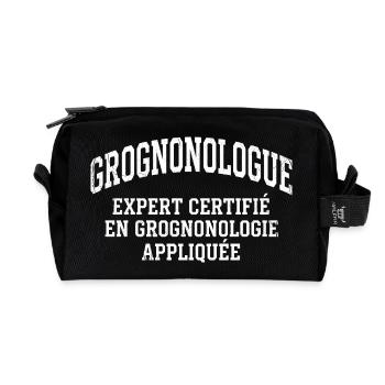 Grumpy Humor Complainer Grognonologist - Recycled Toiletry Zip Bag - black - Front
