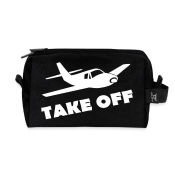 TAKE OFF - Recycelte Kulturtasche - Schwarz - Vorne