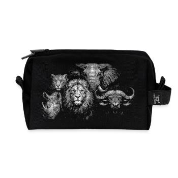 „Big Five“ - Recycelte Kulturtasche - Schwarz - Vorne