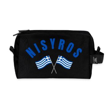 Nisyros griechische Flaggen - Recycelte Kulturtasche - Schwarz - Vorne