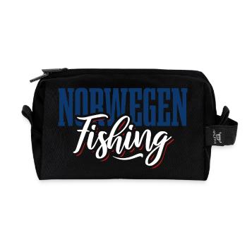 Norway Fishing - Angler Gift - Recycled Toiletry Zip Bag - black - Front
