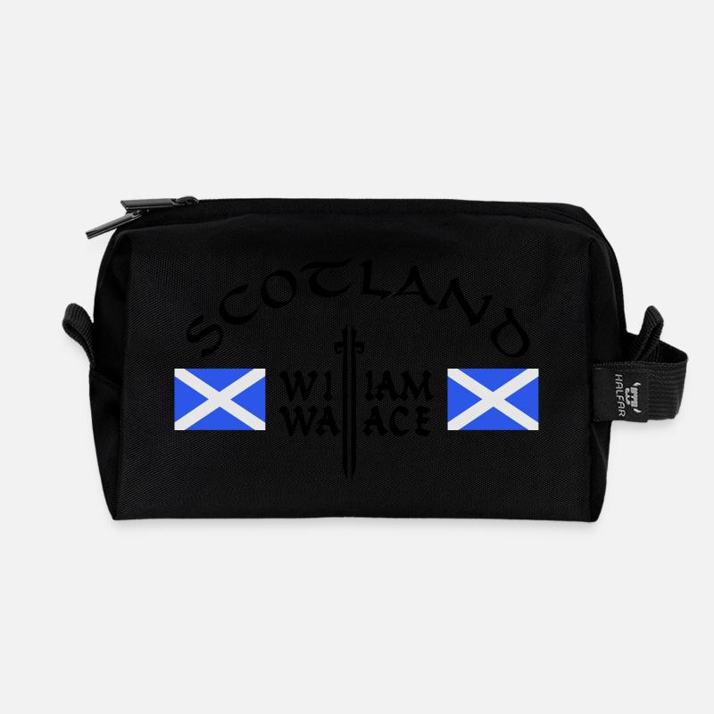 Scotland William Wallace - Recycled Toiletry Zip Bag - black