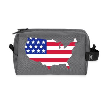 Stars and Stripes of USA, United States of America - Trousse de toilette en tissu recyclé - anthracite - Devant