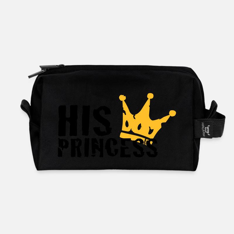 His Princess - Recycelte Kulturtasche - Schwarz