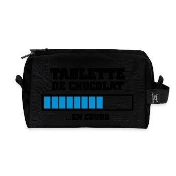 tablette de chocolat en cours - Trousse de toilette en tissu recyclé - noir - Devant
