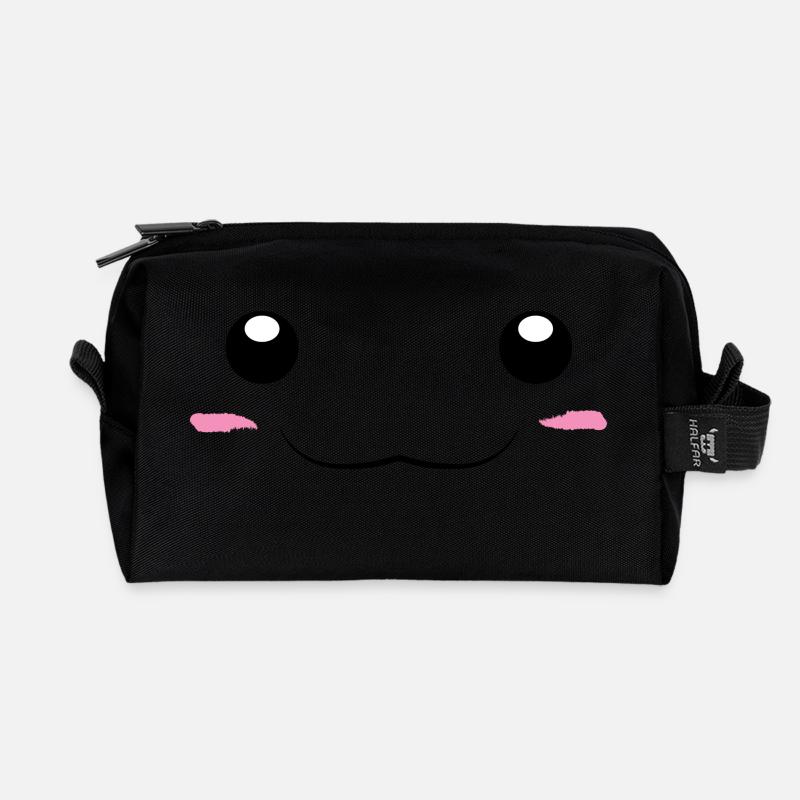 Süßes Gesicht, Sweet Face - Recycelte Kulturtasche - Schwarz