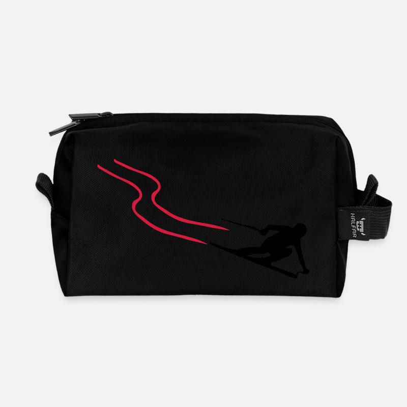 ski - Recycelte Kulturtasche - Schwarz