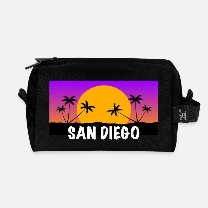 San Diego Shirt ! - Recycelte Kulturtasche - Schwarz