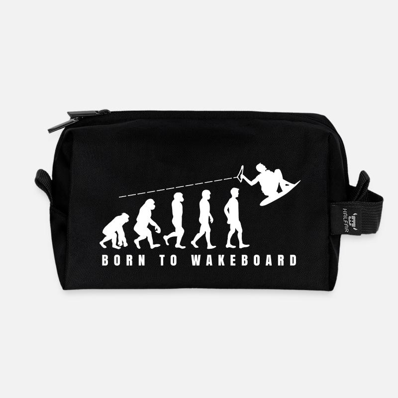 Wakeboarder Geschenk Wakeboard Wasserski - Recycelte Kulturtasche - Schwarz