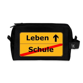 Life after school - Recycled Toiletry Zip Bag - black - Front