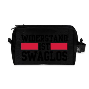widerstand ist swaglos - Recycled Toiletry Zip Bag - black - Front
