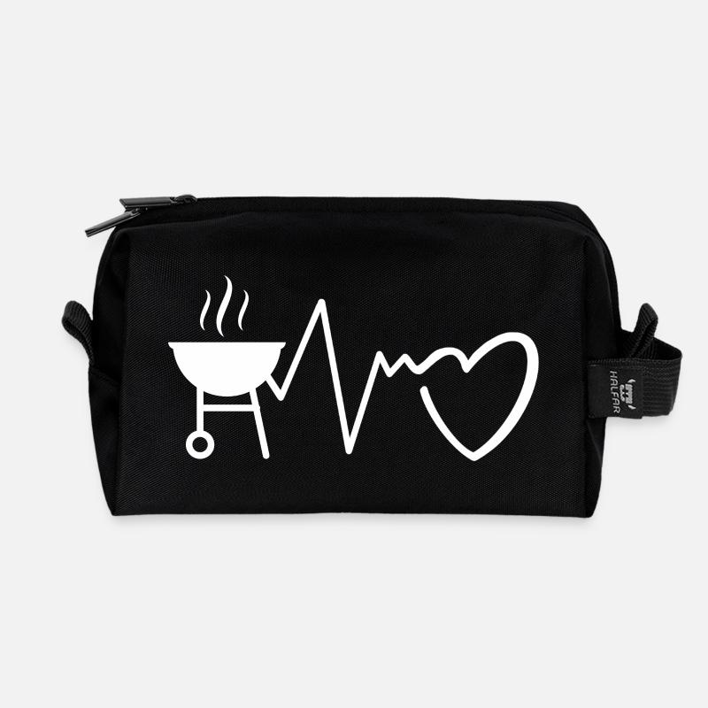 Grillherz Rhythmus - Recycelte Kulturtasche - Schwarz