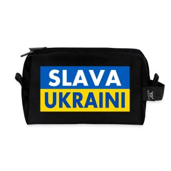 Slava ukraini - Recycled Toiletry Zip Bag - black - Front