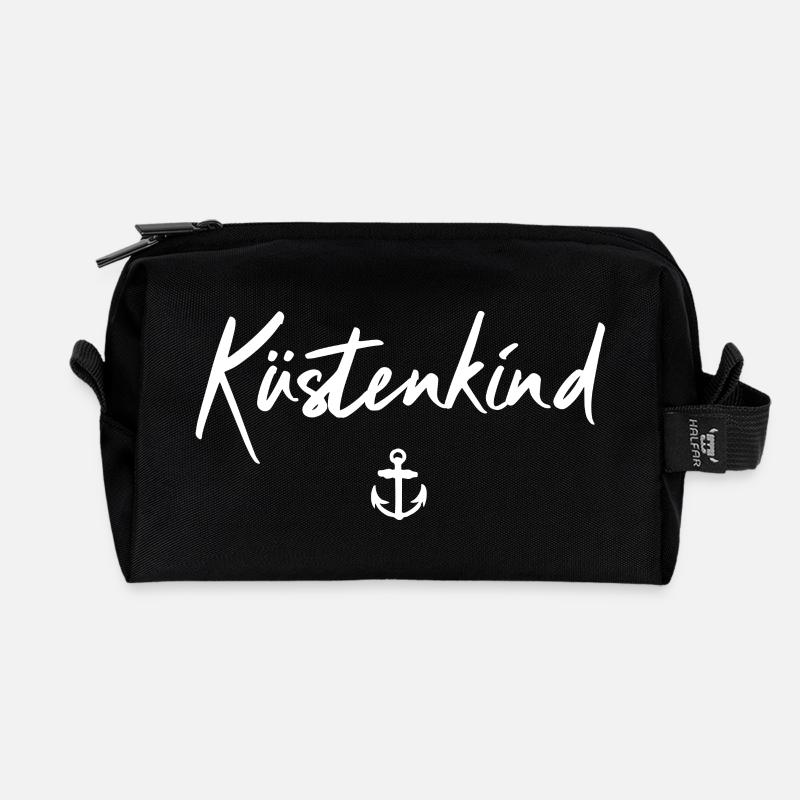 Küstenkind - Recycelte Kulturtasche - Schwarz