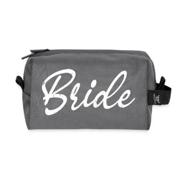 Braut Passende Verlobung Braut Dusche Hochzeit - Recycelte Kulturtasche - Anthrazit - Vorne